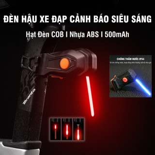  Đèn Hậu Xe Đạp LED COB Siêu Sáng Chống Nước IPX4 Đèn Sau Xe Đạp Nhiều Chế Độ Sáng Cảnh Báo An Toàn Ban Đêm 
