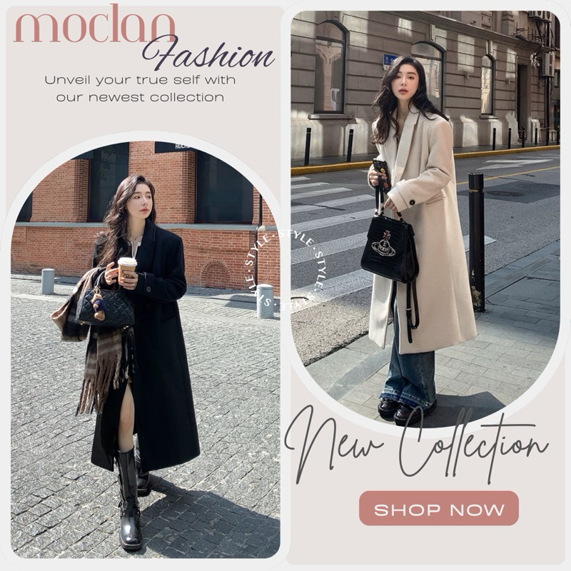 (moclanclothing -order) Áo dạ dáng dài nhà MULVAN CHÍNH HÃNG