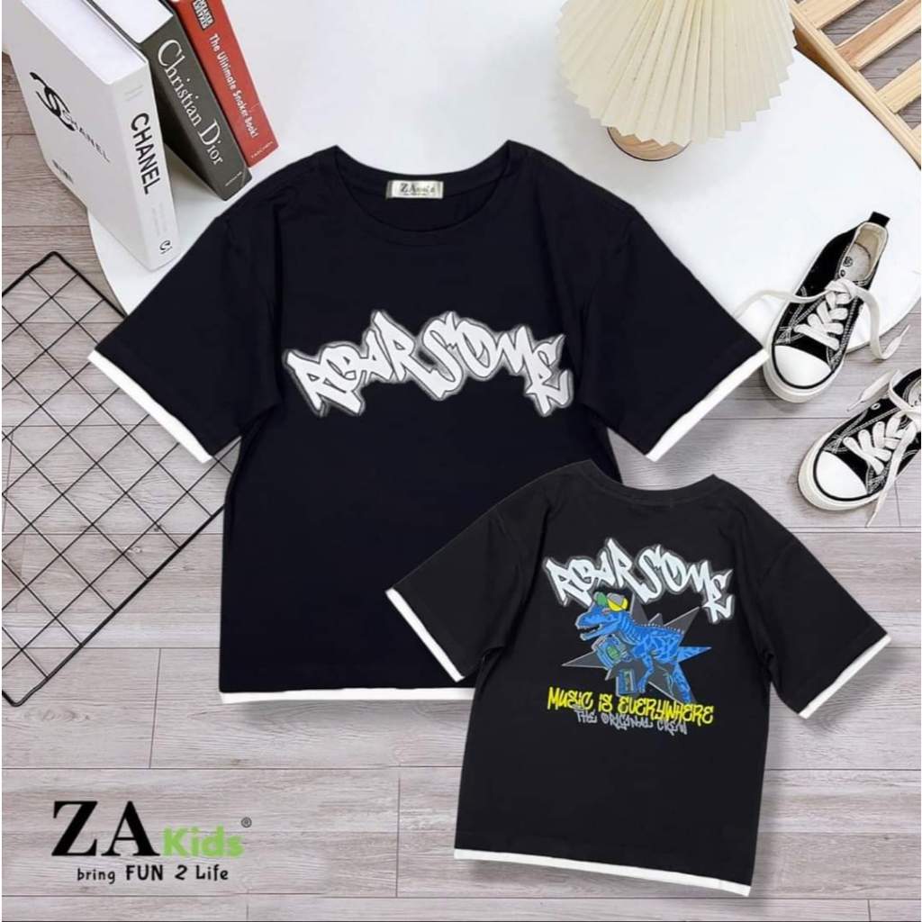 Áo Thun Bé Trai Ngắn Tay Zakids Tshirt Cộc Tay Cotton Từ (16 - 60kg) ZA02351A