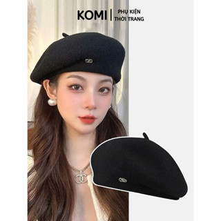 Mũ nồi KOMI nón beret nữ thời trang retro chất dạ xù mùa đông phong cách thanh lịch