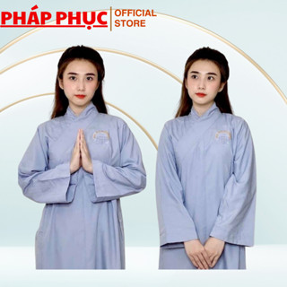 Áo tràng phật tử vải Kate đi chùa giản dị cho các khóa tu sinh