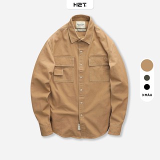 Áo Sơ Mi Nam H2T  Simwood Denim Vải Kaki Dày Dặn Cao cấp thấm hút mồ hôi tốt 1253