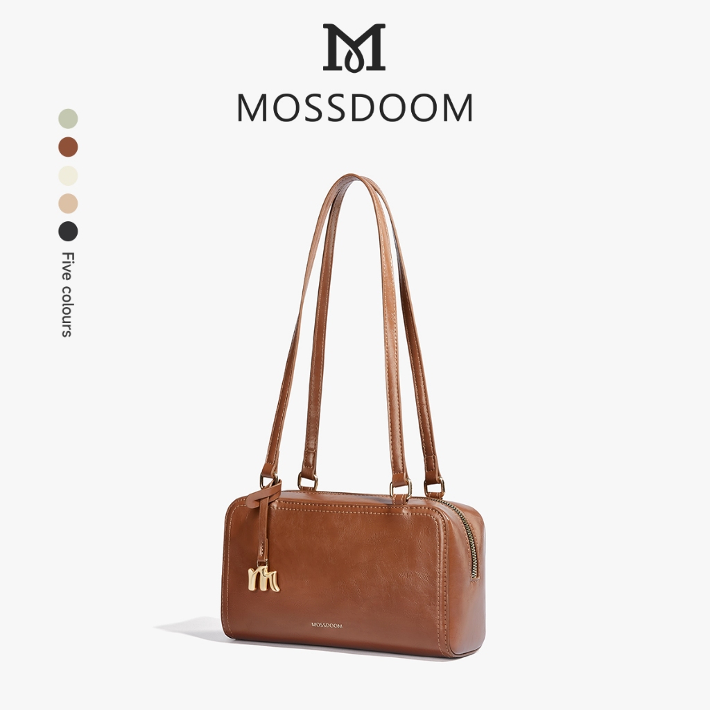 MOSSDOOM Renee Bag Túi đeo vai Boston da PU thời trang và đa năng