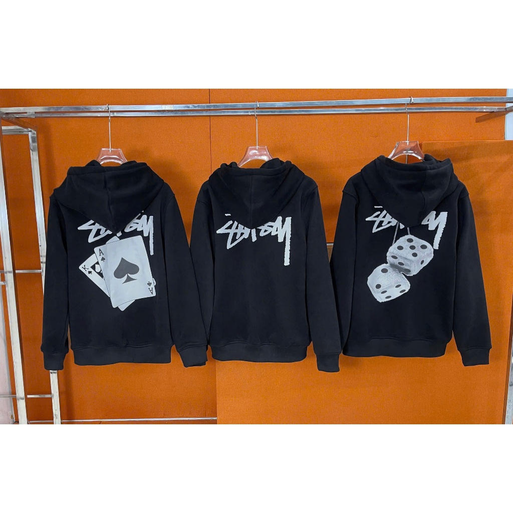 Áo khoác nỉ hoodie zip kéo khóa in 3D sắc net, Áo khoác mũ nỉ lót nhung