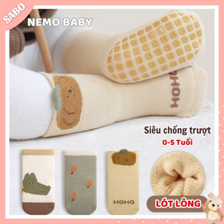  Set 3 Đôi Tất Len LÓT LÔNG Chính Hãng NEMO BABY Họa Tiết Xinh Xắn Chống Trơn Trượt Cho Bé Trai Bé Gái 0-5 Tuổi TL02 