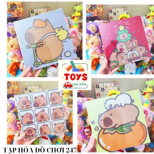 [20x20cm] Tranh Đính Đá BabyyThre, Capibaraa KHUNG 20x20cm KÈM BỘ DỤNG CỤ, DIY Tranh Gắn Đá thủ công