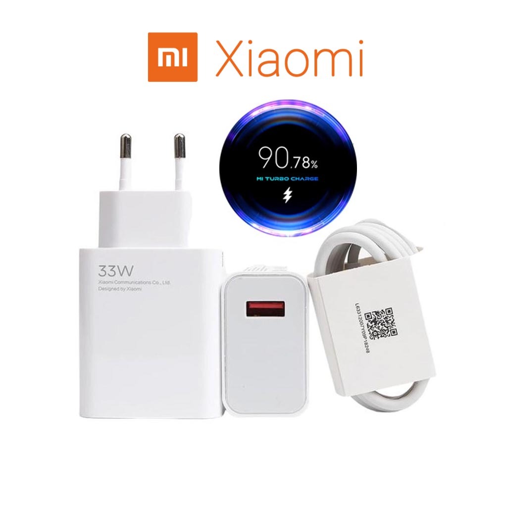 Bộ sạc Xiaomi 33w mới 100% sạc nhanh Mi Turbo dây cáp sạc xiaomi Type C PHANH bảo hành 1 tháng