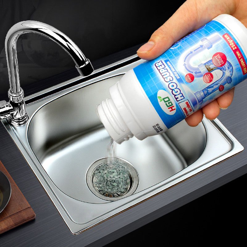 Xử lý tắc nghẽn cống, bồn cầu, bồn rửa bát an toàn tiện lợi hiệu quả HGO SUPER 250gram