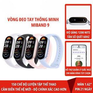  Vòng đeo tay thông minh MiSmart Band 9  Vòng đeo tay thông minh Smart band8 bản quốc tế full tiếng việt 