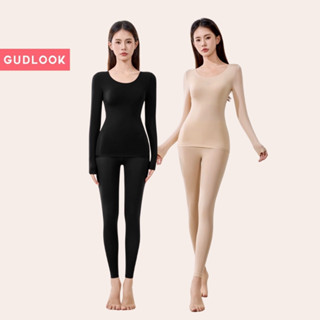 Set Bộ Quần và Áo Giữ Nhiệt Dưỡng Ẩm Phù Hợp Ủ Kem Body Nữ GUDLOOK Chất Siêu Mỏng Dài Tay Ôm Cơ Thể