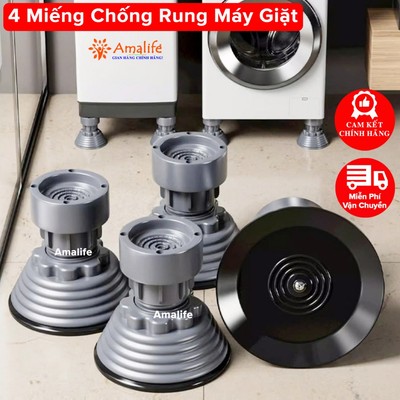 Bộ 4 Miếng Đế Đệm Cao Su Mút Lót Kê Chân Máy Giặt Tủ Lạnh Chống Rung Chống Ồn Chính Hãng Amalife
