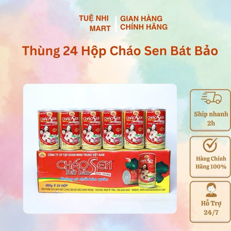 Thùng 24 Hộp Cháo Sen Bát Bảo Minh Trung