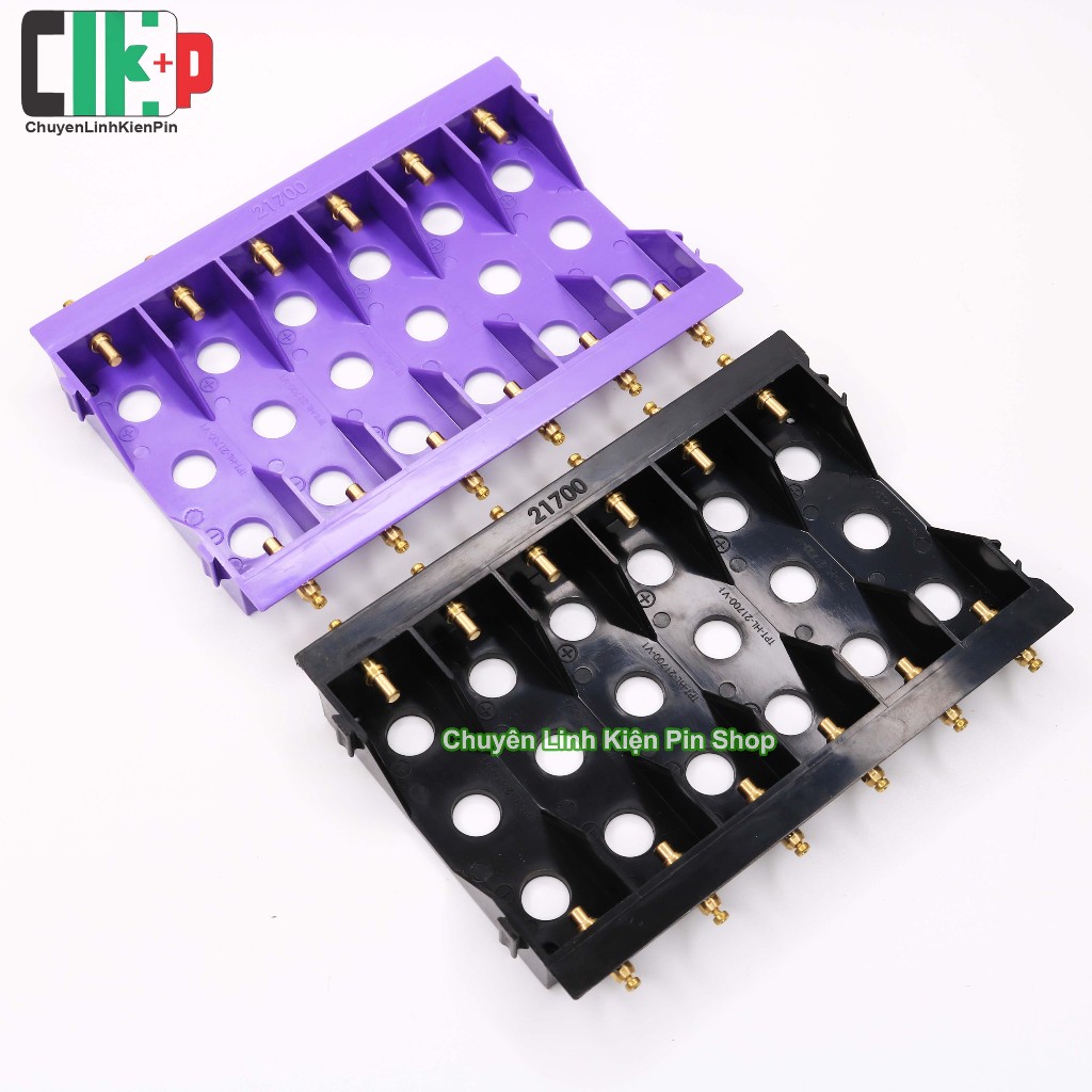 [ NEW ] Khay Pin nhựa đúc màu Hoàng Long Sạc & Cân bằng 6 pin 21700 ( CLKP )