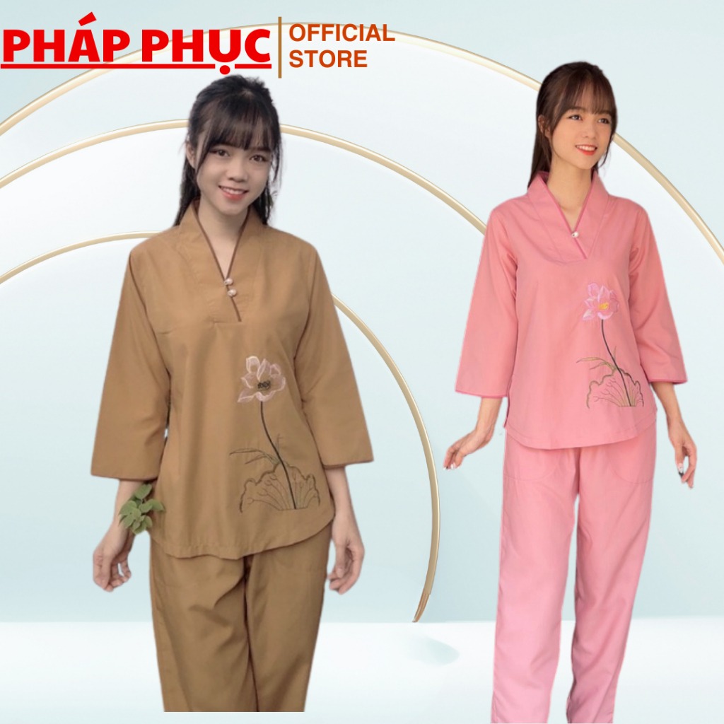 Đồ Lam Đi Chùa Nữ Hoa Nút Ngọc.