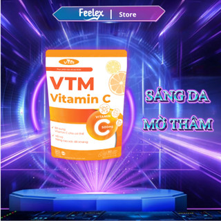 Viên uống VTM Vitamin C bổ sung vitamin C, sáng da, mờ thâm, tăng cường đề kháng - gói 60 viên(30 ngày)
