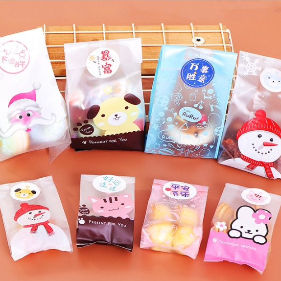 Combo 50 túi đựng bánh kẹo hoạt hình dễ thương kute 7*14+3.5cm - Phukientuiloc