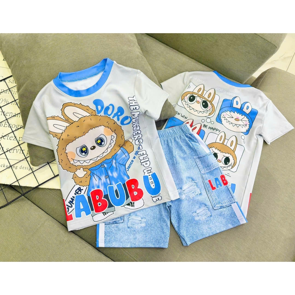 [8-12Kg] Bộ đồ bé Trai quần Lửng in hình 3D HOT TREND chất vải dày mịn thoáng mát được các bé yêu th