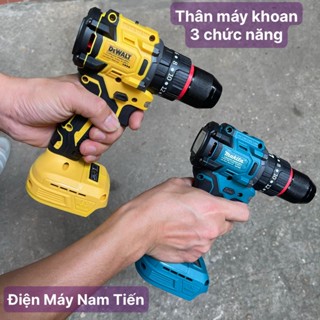 Thân Máy Khoan pin 10mm chân pin phổ thông MAKITA XANH,Dewalt có miếng INOX ,không chổi than đầu kẹp autulock