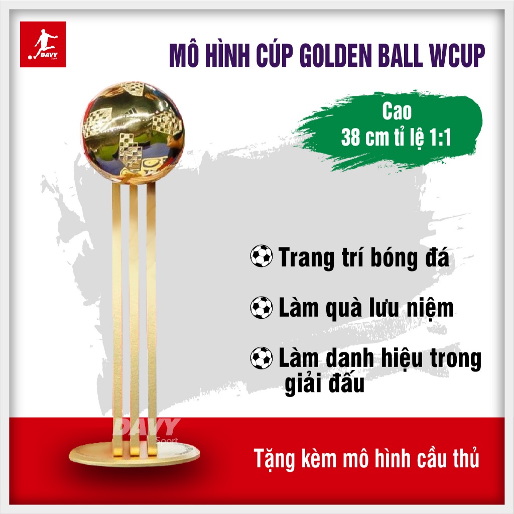 Mô hình cúp Golden Ball WCup 2022 Messi