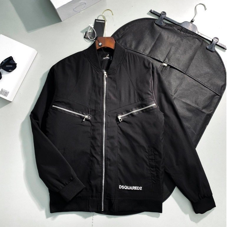 Áo Khoác Gió DSQ Nam Họa Tiết Thêu Khóa Chéo Đơn Giản Chất Liệu Gió Thời Trang Cao Cấp. Áo Gió Nam Khoá Zip Chéo Siu Đẹp