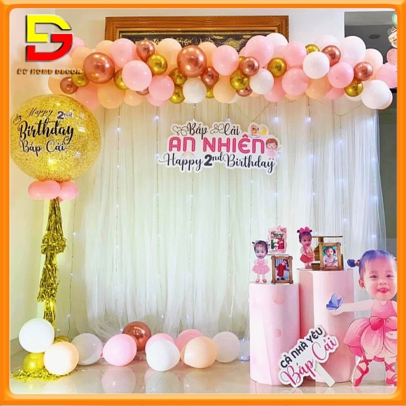 Rèm Trang Trí Sinh Nhật 2 Lớp Rèm Vải Voan Làm Background Sự Kiện Đám Cưới Party DG-779