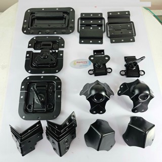 Trọn bộ MÀU ĐEN:Tay xách âm, khóa bướm, ke góc, bản lề  tủ máy thiết bị âm thanh, nội thất. Loại tốt