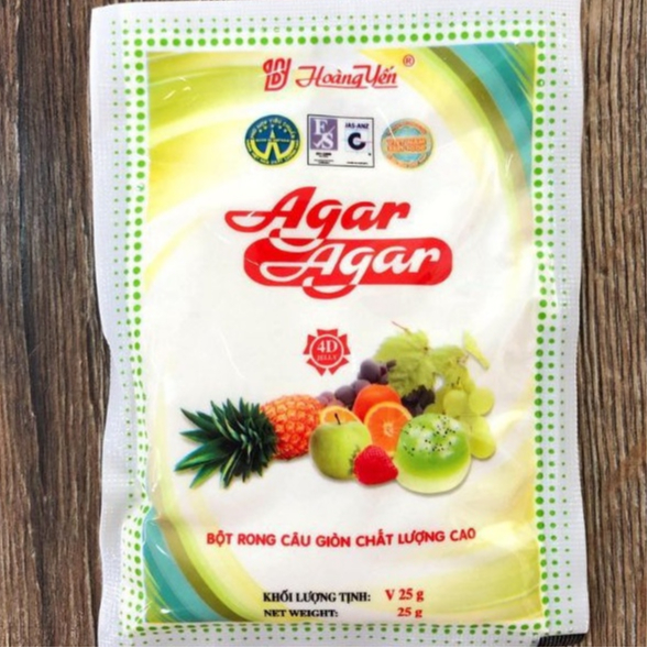 Bột rau câu giòn Agar, dẻo Hoàng Yến gói 25g HSD năm 2028