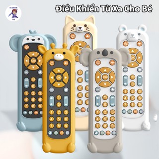 Đồ Chơi Điều Khiển TV Montessori Gấu / Mèo / Hươu - Phát Nhạc / Đèn, Nhiều Nút Bấm, Cho Bé Gặm Nướu
