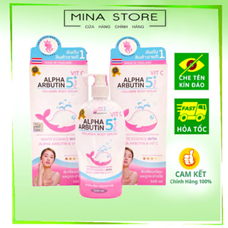 Sữa dưỡng thể Alpha Arbutin 5Plus+ VIT C Collagen body lotion trắng da dưỡng ẩm Thái Lan - Mina Store
