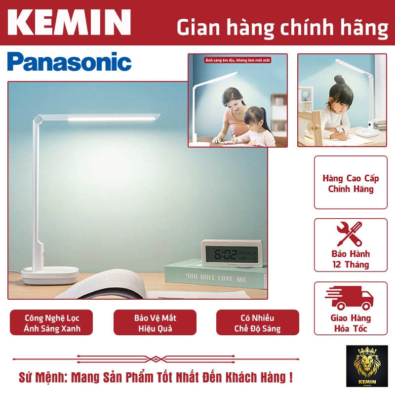 Đèn Bàn Học XỊN PANASONIC Bảo Vệ Mắt Chống cận thị Đọc sách Người lớn, Trẻ em Không Ánh Sáng Xanh Chip Led RGO HHLT0508W