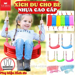 Xích đu nhựa cao cấp cho bé trong nhà ngoài trời VERDA ghế treo đồ chơi vận động trẻ em phụ kiện dây thừng điều chỉnh