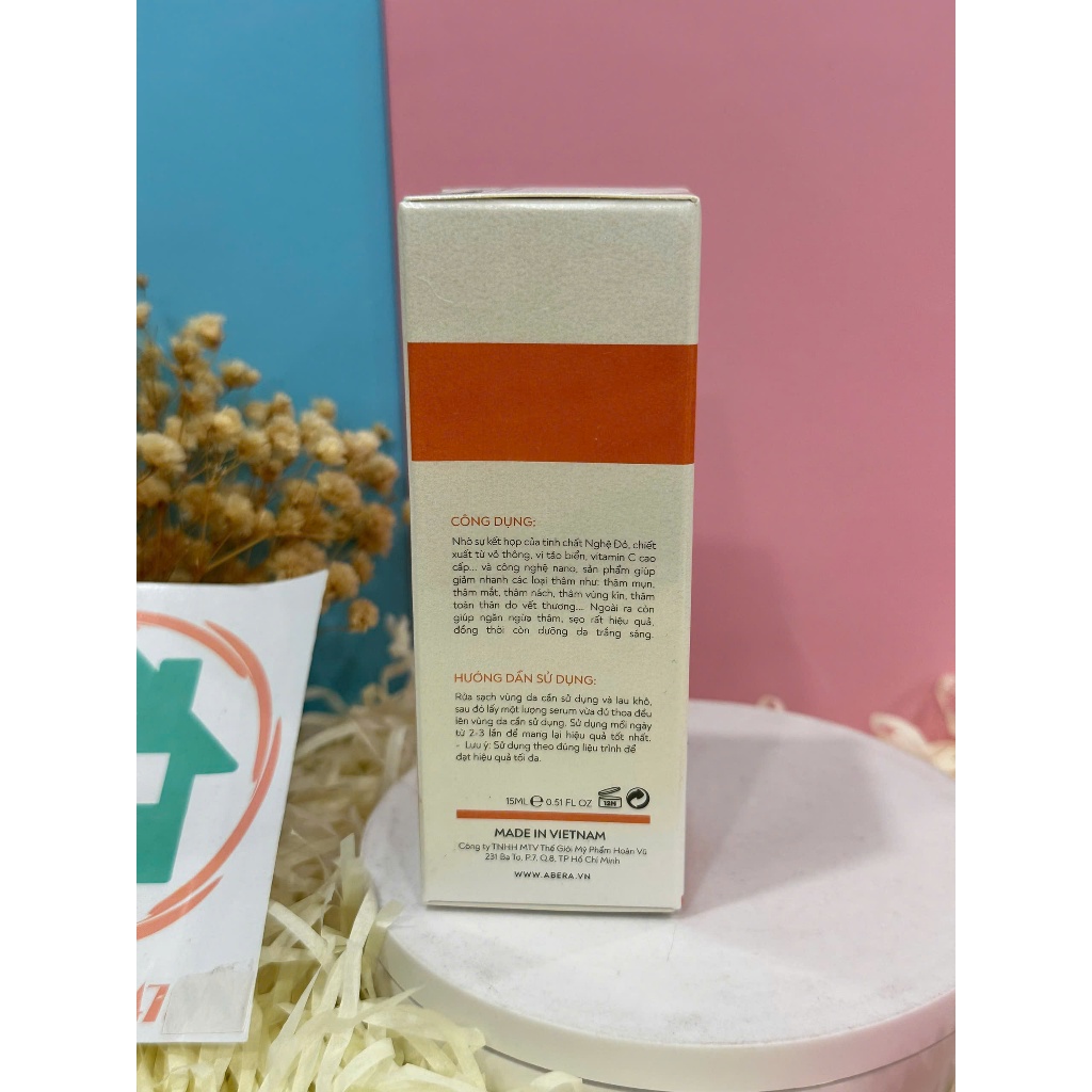 Serum mờ thâm nghệ đỏ Nano Abera Hỗ trở cải thiện thâm mụn thâm mắt thâm nách thâm gối thâm m.ô.ng
