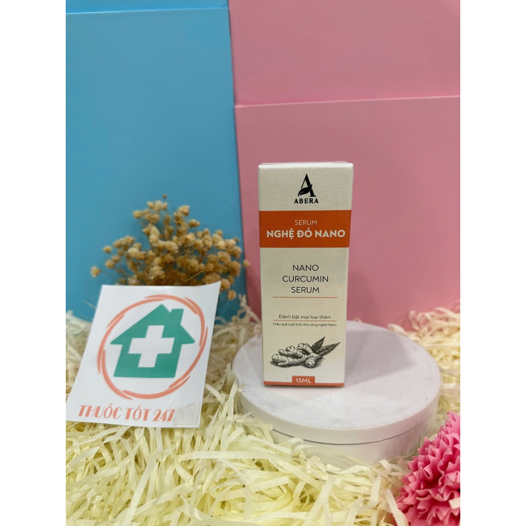 Serum mờ thâm nghệ đỏ Nano Abera Hỗ trở cải thiện thâm mụn thâm mắt thâm nách thâm gối thâm m.ô.ng