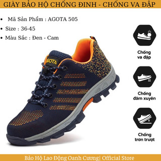 Giày bảo hộ lao động AGOTA 505, Mũi thép chống va đập, đế chống đinh