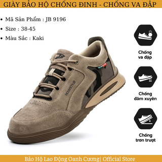 Giày bảo hộ JB 9196 chất liệu da lộn phối vải thoáng khí, chống đinh chống va đập
