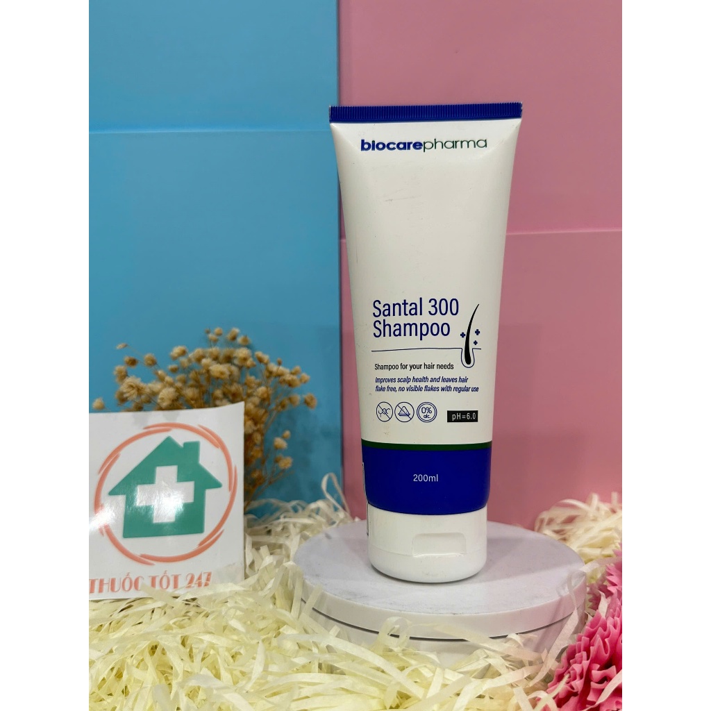 [ Tặng quà ]Bio Care Pharma Santal 300 Shampoo 200ml + Qùa tặng - Dầu Gội Dược Liệu giảm gàu, nấm ngứa da đầu biocare