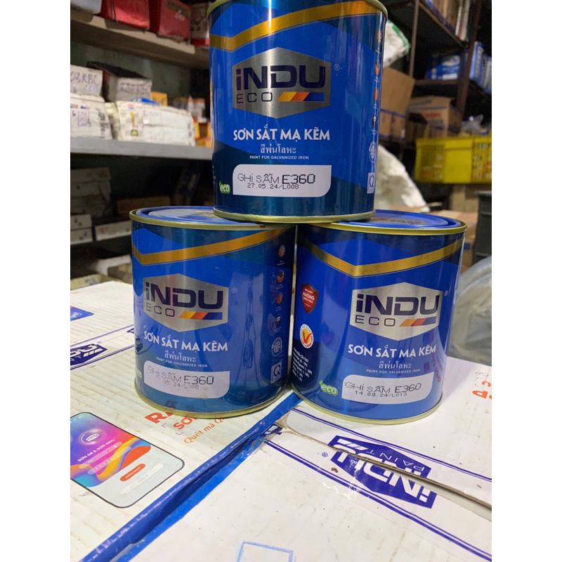 (Hàng Sẵn) Sơn Sắt Mạ Kẽm INDU , Sơn Sắt Mạ Kẽm Hộp 750ml
