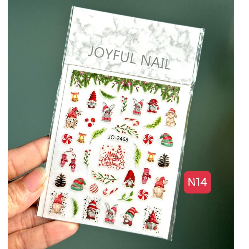 Sticker Dán Móng Mùa Noel, Mùa Tết