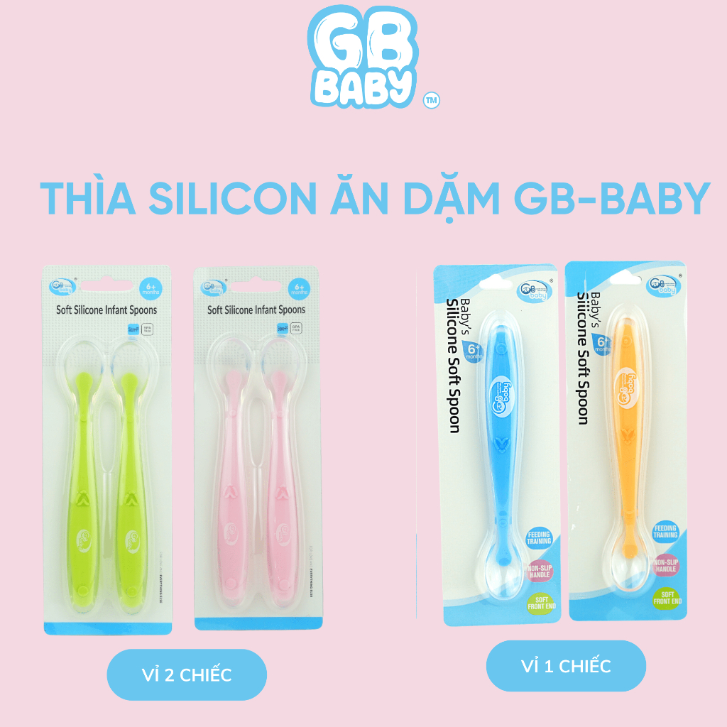 [GB-Baby Chính hãng] Thìa ăn bột cho bé bằng Silicon Gb-Baby