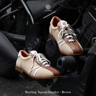 Giày Da Nam Bowling Square Sneaker Lucas Shoes, da bò thật, đế khâu, phù hợp với nhiều phong cách