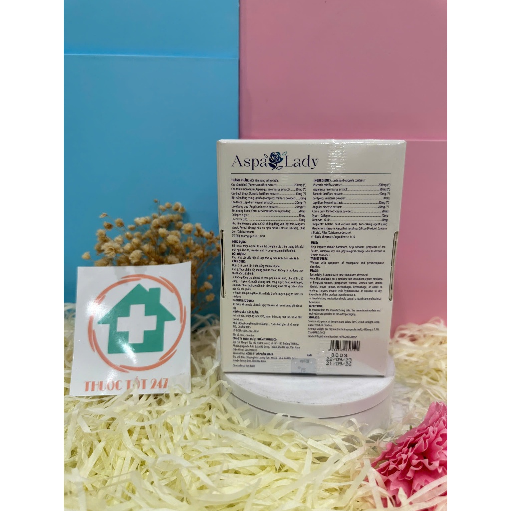 Viên Uống Aspa Lady 60 viên Cân Bằng Nội Tiết Tố Nữ, Làm Đẹp Da, Chống Lão Hoá