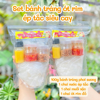  Set bánh tráng phơi sương vò dẻo ớt rim sốt tắc muối sặc siêu cay 