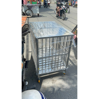 CHuồng CHó INOX 304 có kèm khay vệ sinh (sản xuất tại xưởng)