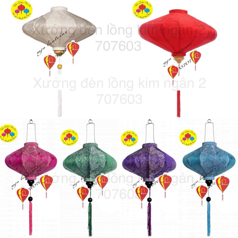 đèn lồng đĩa bay hội an vải lụa tơ tằm chuyên trang trí nhà cửa chùa miếu treo tết (30,40,45cm)