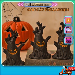  Gốc cây Halloween có đèn LED dùng pin - Trang trí lễ hội Halloween - Tặng kèm 3 pin LR1130 