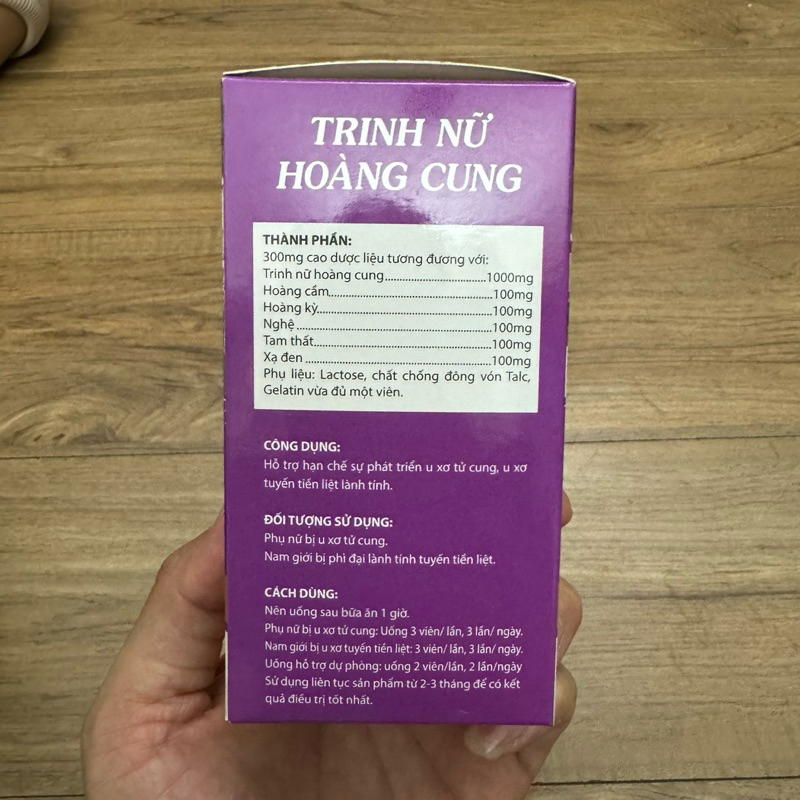 Viên uống Trinh nữ hoàng cung tam thất xạ đen - TRINH NỮ HOÀNG CUNG 50 viên giúp giảm u xơ tử cung u nang buồng trứng