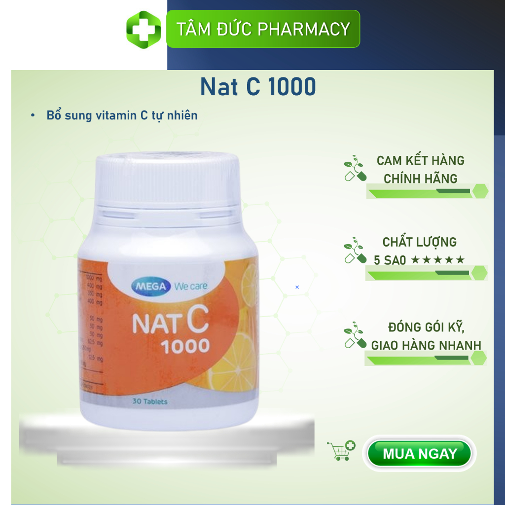 NAT C 1000 - Mega We Care [Hộp 30-60 viên]