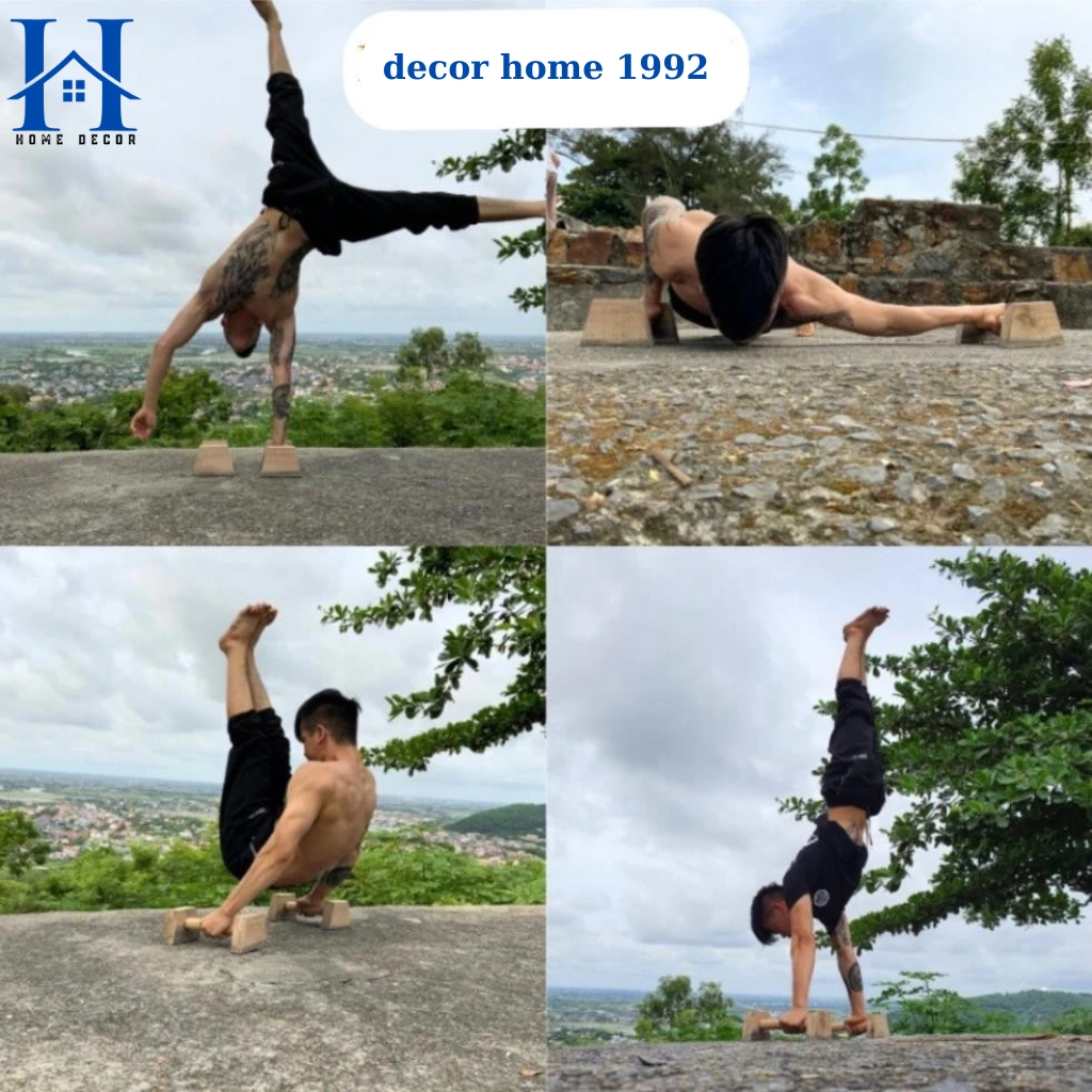 Parallettes Dụng Cụ Hít Đất, Chống Đẩy Tập Cơ Ngực,Planche,Handstand,Hướng Dẫn Tập Calisthenics, Gym,Yoga