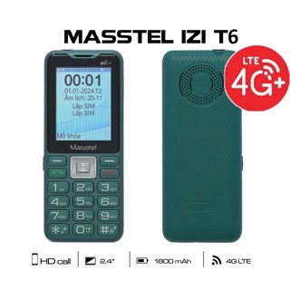 Điện Thoại 4G Masstel izi T6 4G Màn hình 2.4inch có chức năng ghi âm cuộc gọi - Hàng chính hãng