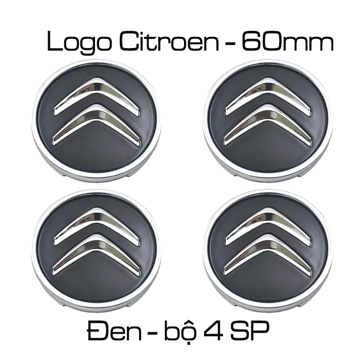 Logo Lazang xe Citroen đường kính 60mm phù hợp các dòng xe Citroen. 2 màu Đen và Bạc cho bạn chọn. C